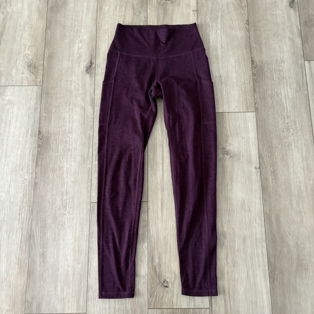 Aerie Chill Play Move‎ Leggings Womens S High Waist Purple Heather Pocket